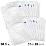 Vacuum freezer bags, 20-pack, 26cm x 28cm, heavy-duty vacuum sealing bags for food storage and preservation.